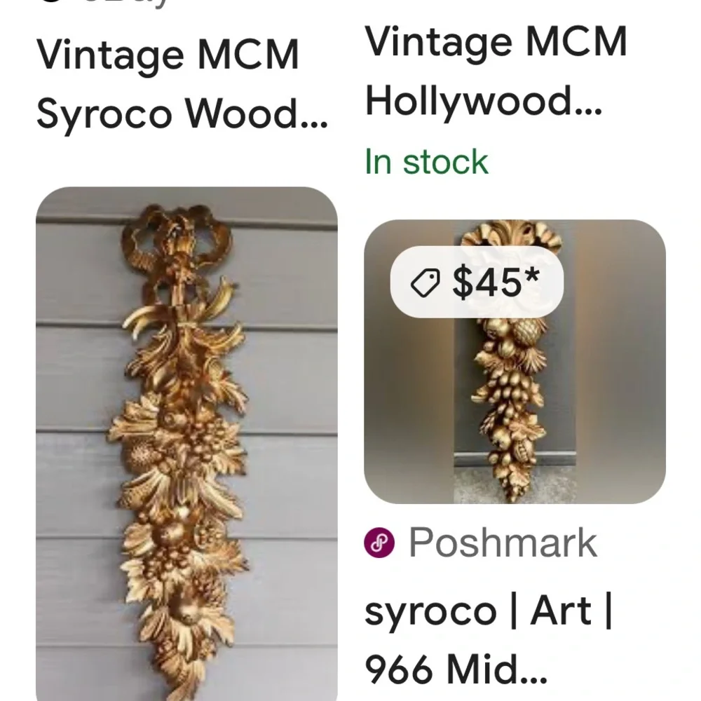 Gold Floral Decorative Wall Accent - Home Wall Decor